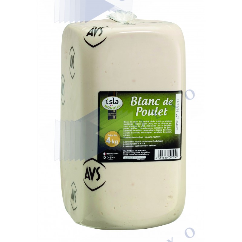 BLANC DE POULET CUIT - Bloc 4Kg - ISM